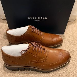 New Cole Haan Zerogrand Wingtip Oxford British Tan/Java . New 11
